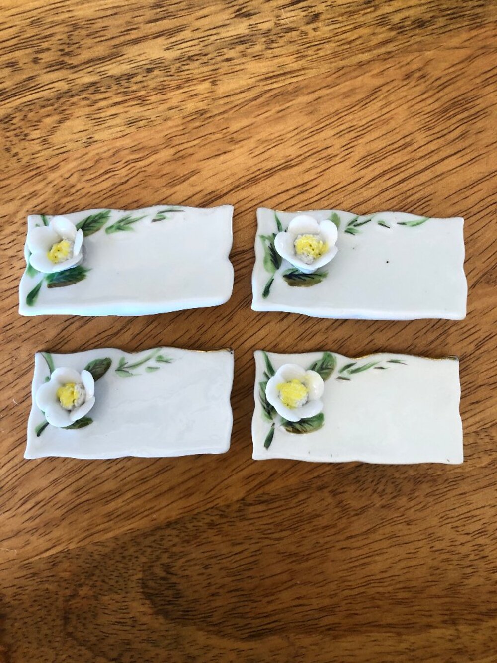 Vintage Shafford Floral 3D Porcelain Reusable Place Card Holders & Menu Board - Picture 8 of 15